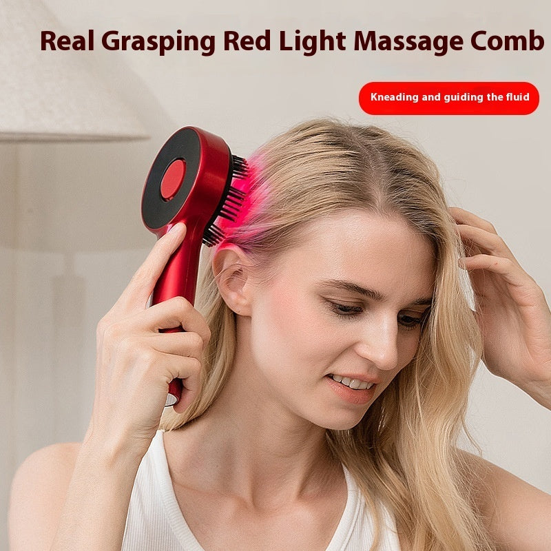 Rubbing Hair Comb Scalp Electric Massage Comb Red Light Anti-density Hair Growth Device